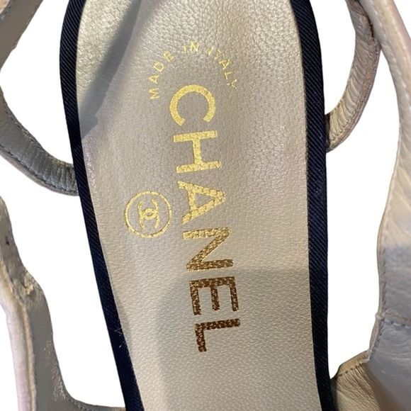 Chanel Cap Toe Slingback Black and Nude Heels - Picture 9 of 11